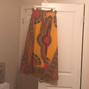 Adjustable African print wrap skirt